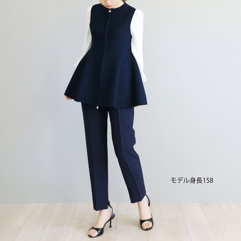 ホールガーメント オープンファスナー ペプラムジレ【JM1307BE