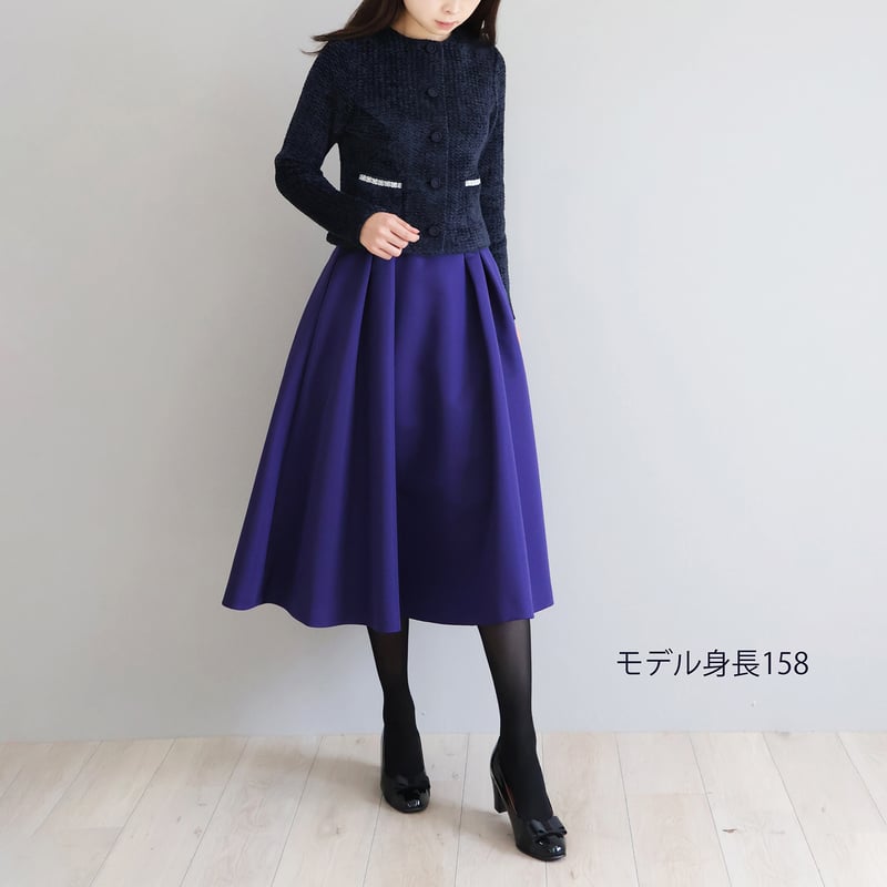 ライトグログランタックフレアスカート【JM1360BE】 | jolie mignon