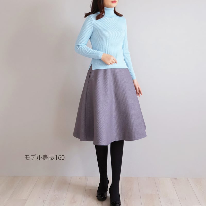 エアーウール 細ケーブル柄 タートルニットプルオーバー【JM2336BD