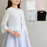 リボン付き ベルスリーブレース編みボレロカーディガン【JM1388BF】