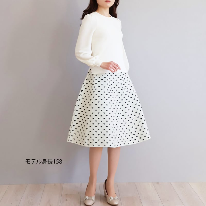 未使用級 ジョリーミニョン 袖口パール付き 異素材パフスリーブ