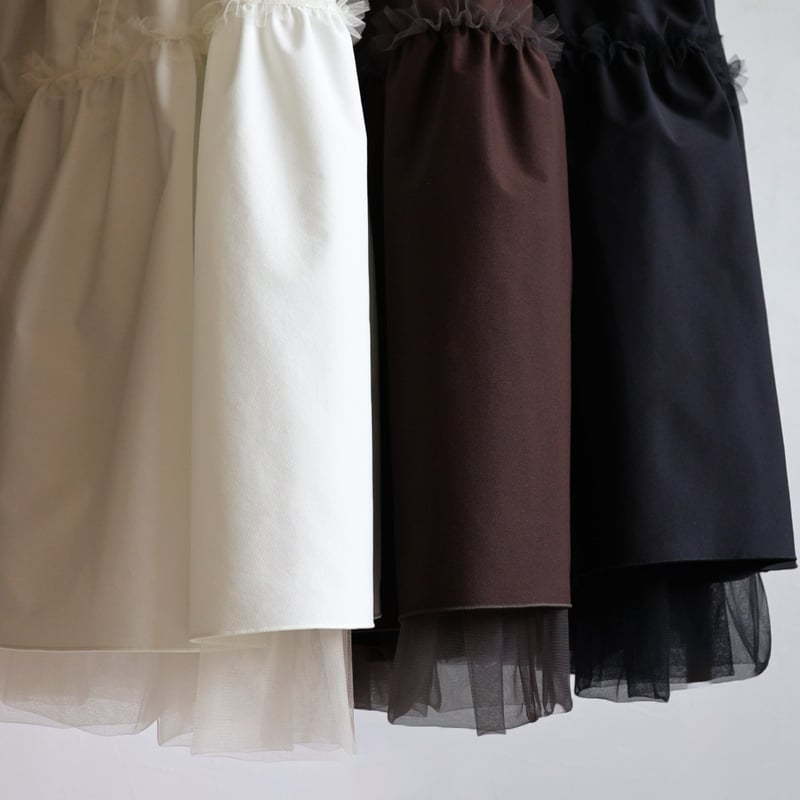 チュール使い リボンドロストティアードスカート【JM1273BD】 | jolie