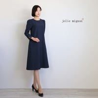 jolie mignon ウエストリボン付き バイカラー ドッキングワンピース