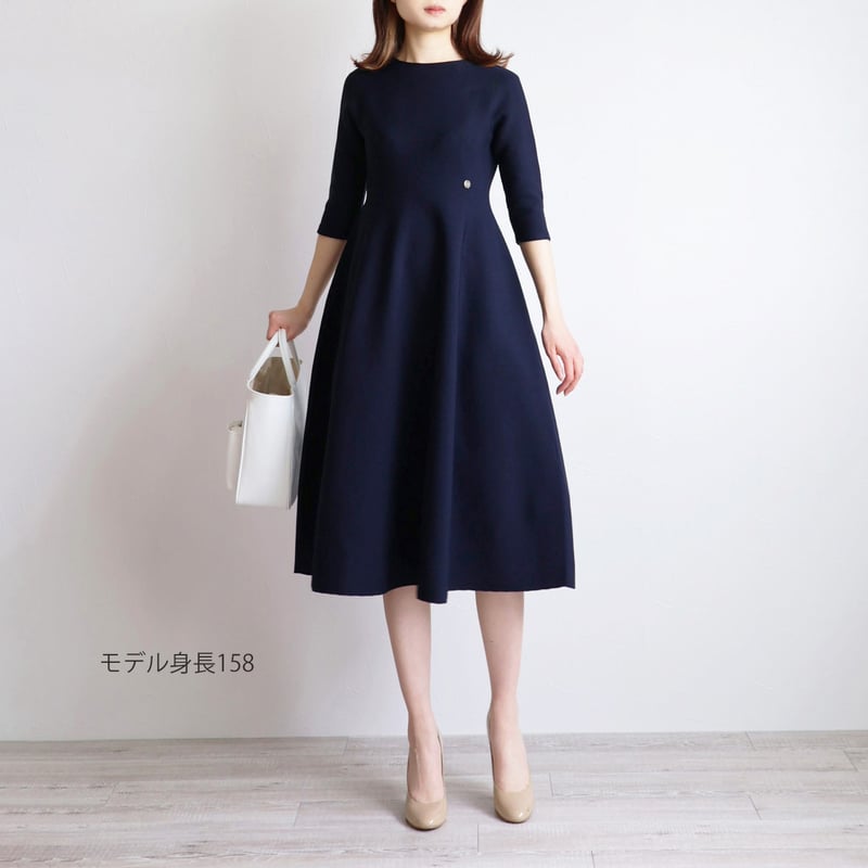 ホールガーメント フィットアンドフレアワンピース【JM1253BD