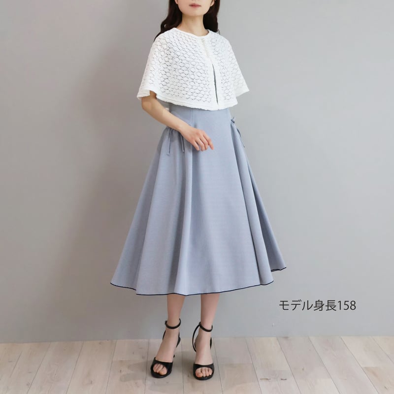 2025SS☆ジョリーミニョン 和紙ブークレ 透かし編みパール付きケープ 白 和紙ブークレ 透かし編みパール付きケープ【JM1361BE】 商品詳細