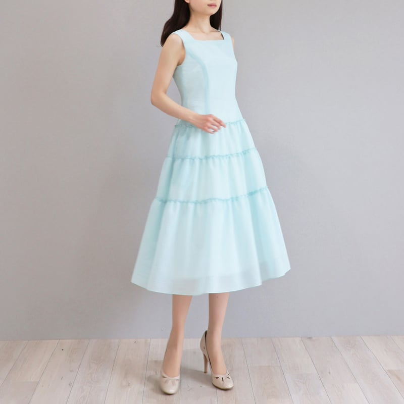 ワッシャーボイル エレガント ティアードワンピース【JM1267BD  