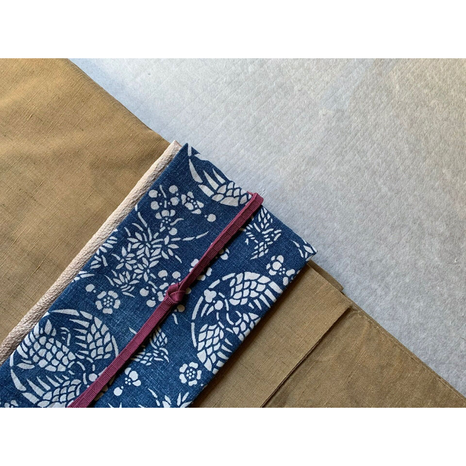 中国 藍印花布 木綿九寸名古屋帯（仕立て上り） | 古布と帯 夫々