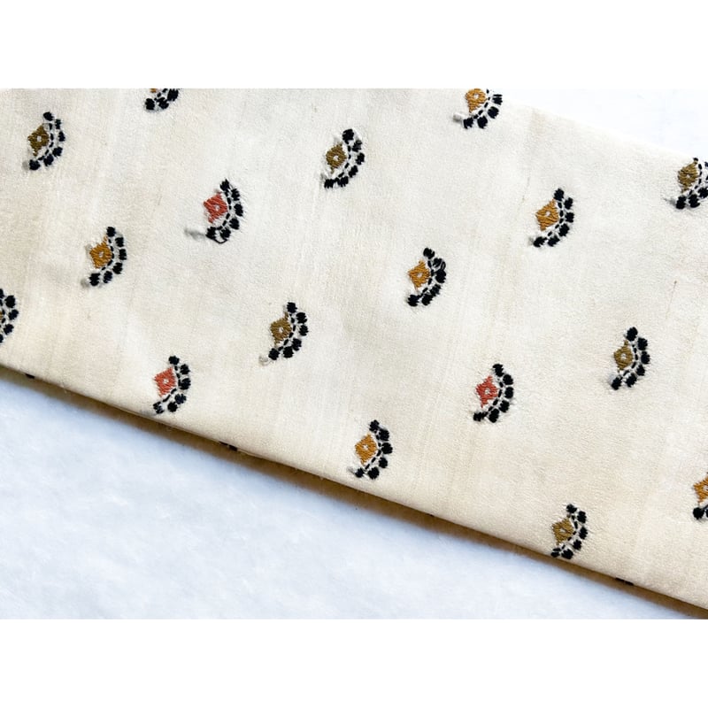 カンタ刺繍シルクサリー 九寸名古屋帯 蔦模様 (仕立て上り） | 古布と