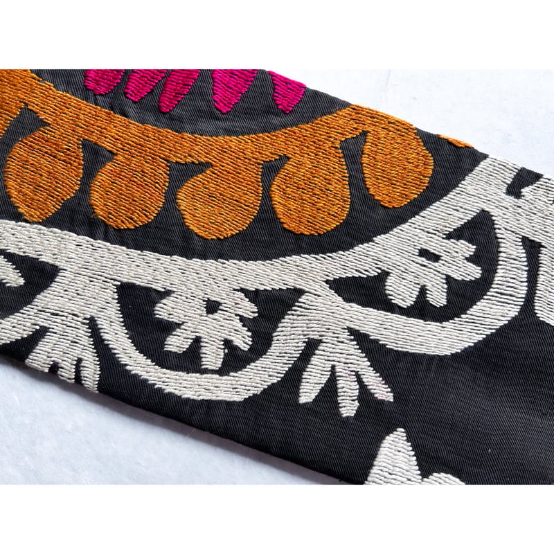 タジキスタン スザニ刺繍 九寸名古屋帯 -関東巻き専用- （仕立て上り