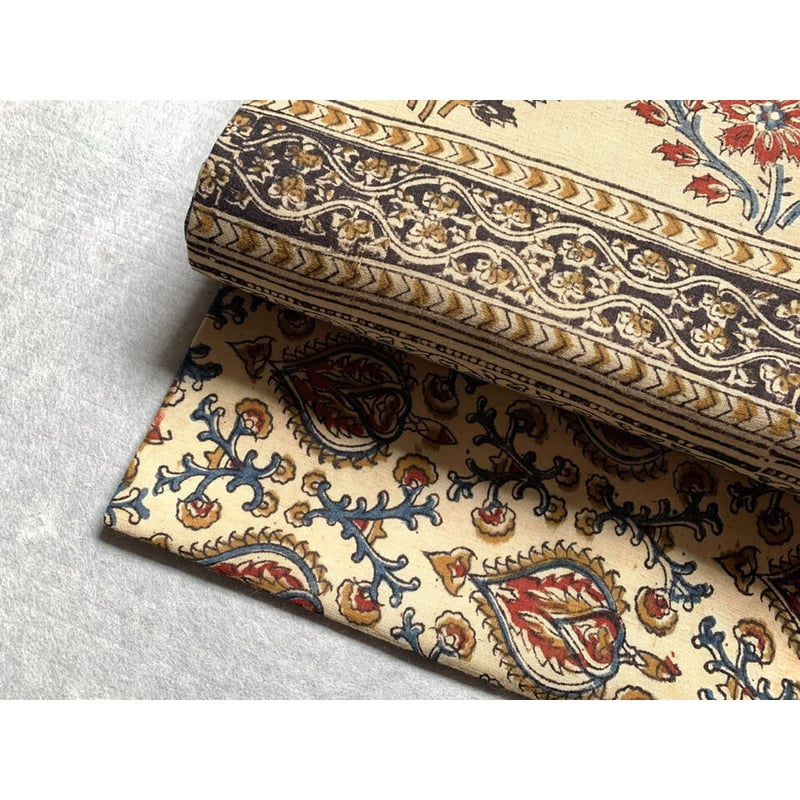 半幅帯　型染更紗　茶色系未使用品 半幅帯 型染更紗 茶色系未使用品 半幅帯 型染更紗 茶色系未使用品