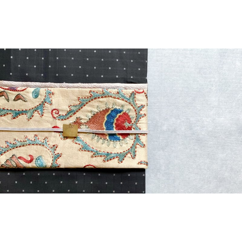 タイ 古布  刺繍 タペストリー オールドスザンニ 48cm×190cm 中央アジア手刺繍布｜マライカ公式通販