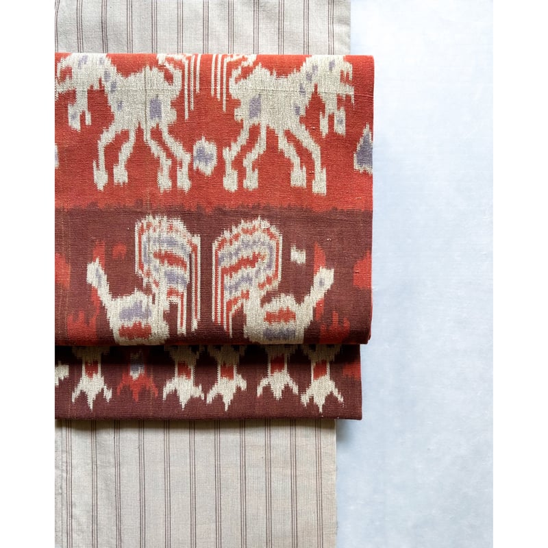 馬っこ ♡馬ちりめん染帯 作り帯 つけ帯 お仕立上滅紫色#3689