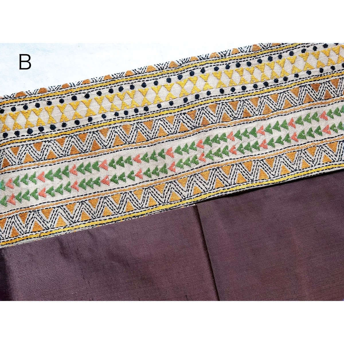 カンタ刺繍 半幅帯 ボーダー | 古布と帯 夫々 -sorezore- カンタ刺繍 半幅帯 ボーダー | 古布と帯 夫々 -sorezore-