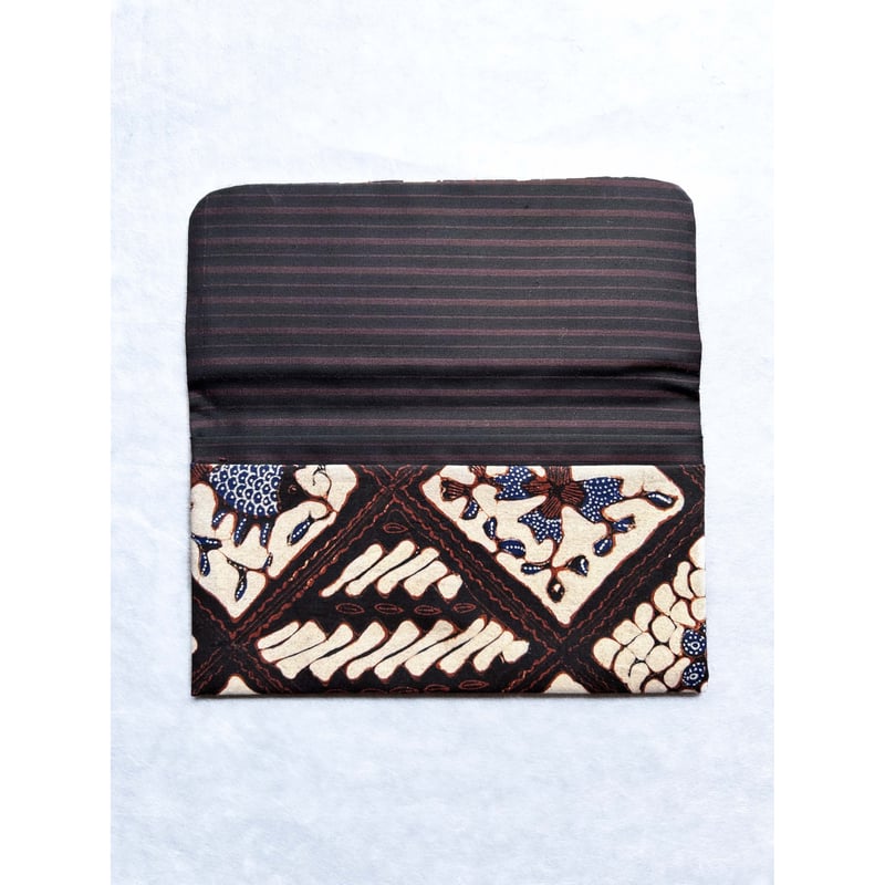 懐紙入れ ジャワ更紗 斜め格子に魚文様 | 古布と帯 夫々 -sorezore-