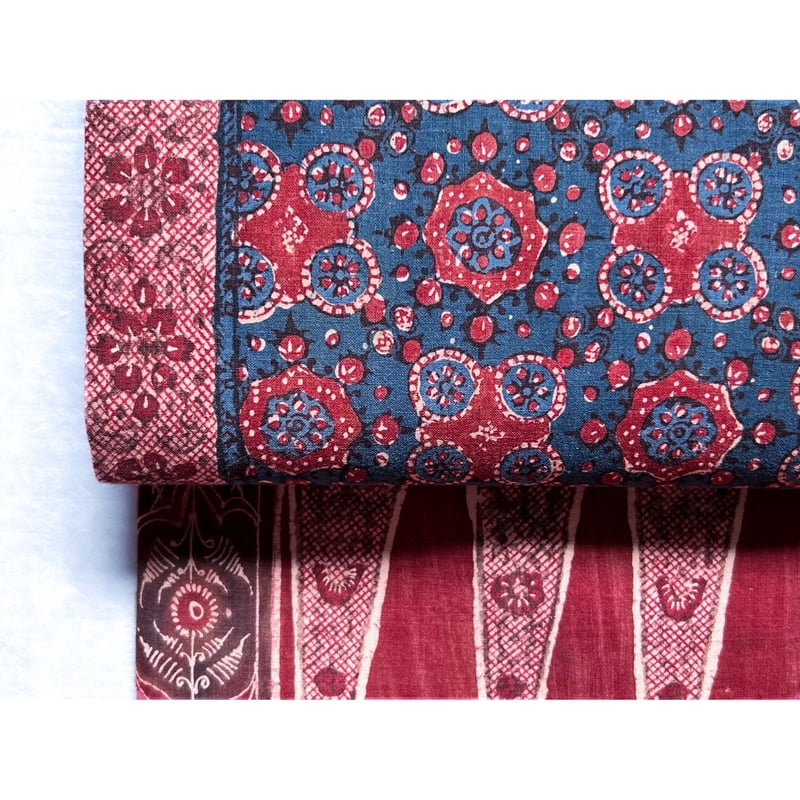 スマトラ島渡り印度更紗 九寸名古屋帯 縹色B （仕立て上り） | 古布と