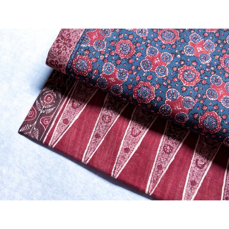 スマトラ島渡り印度更紗 九寸名古屋帯 縹色B （仕立て上り） | 古布と