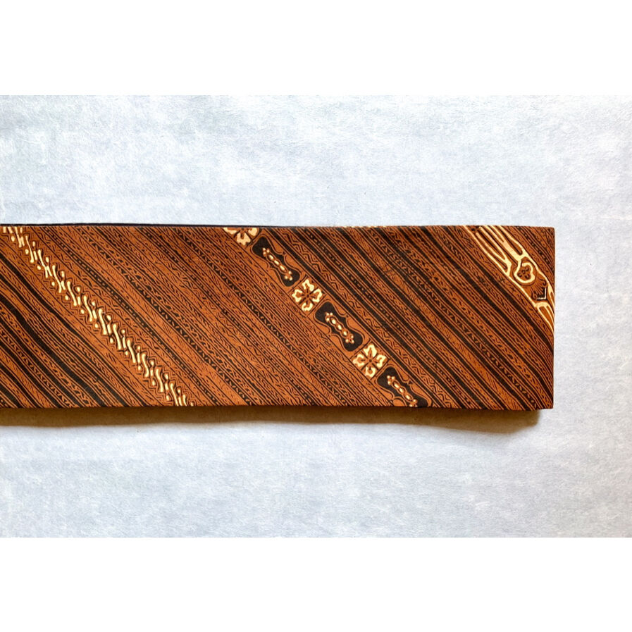 ジャワ更紗 半幅帯 江戸茶色に斜め縞 | 古布と帯 夫々 -sorezore-