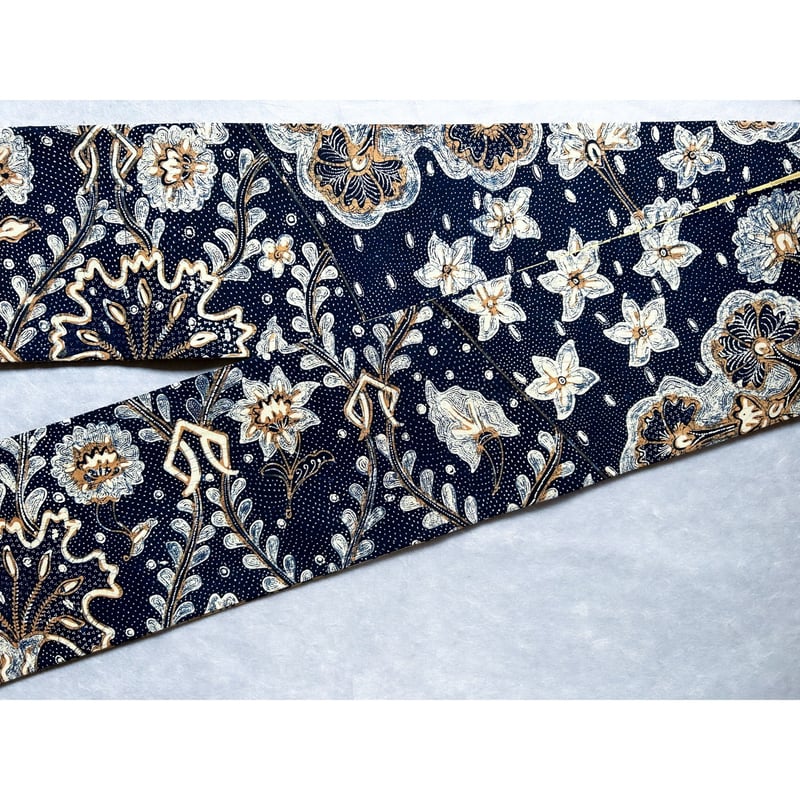 半巾帯 新品 レース 黒 花 SS21 （浴衣半巾帯 新品 グレー 藍  