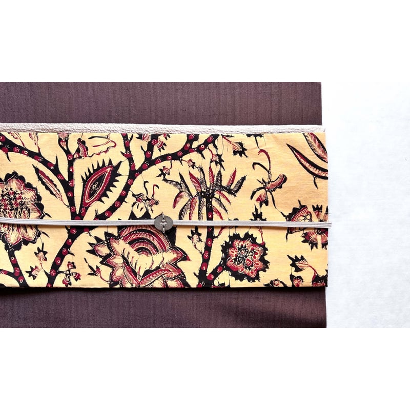 ジャワ更紗 九寸名古屋帯 花木に鳥/トゥンパル（仕立て上り