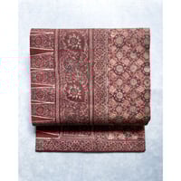 戦前 スマトラ島古布アップリケ使い 額装赤 スマトラ島渡り印度更紗 九寸名古屋帯 縹色B （仕立て上り） | 古布と