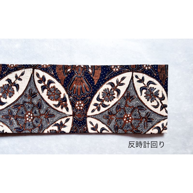 ジャワ更紗 九寸名古屋帯 ガルーダ丸文様(仕立て上り) | 古布 ジャワ更紗 九寸名古屋帯 ガルーダ丸文様(仕立て上り) | 古布