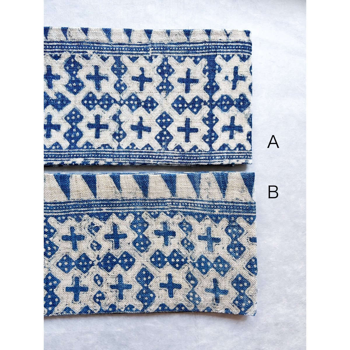 山岳少数民族モン族 藍染手織り麻布巾（350cmx7m ）x1反 もれ 