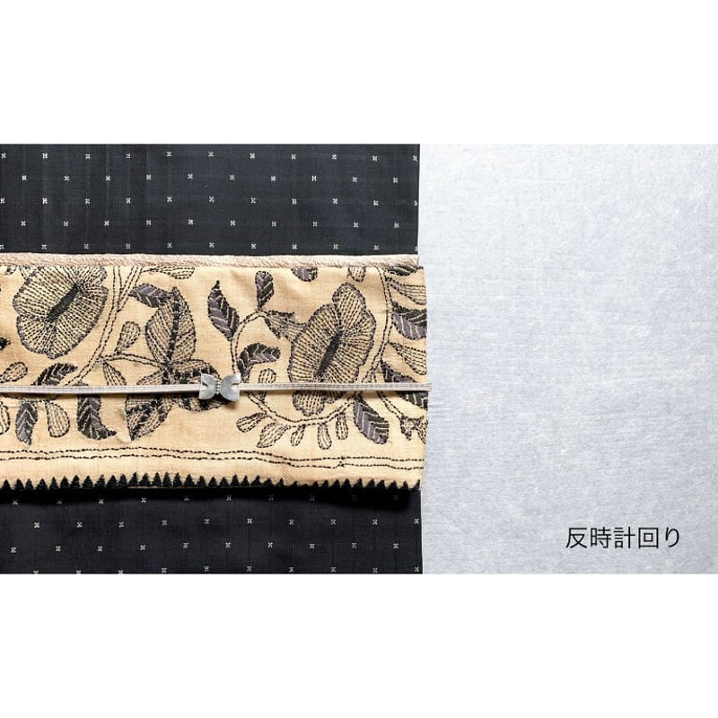 マーガレット 総刺繍 銀彩 フレンチグレイ 九寸名古屋帯 マーガレット様専用 総刺繍 銀彩 フレンチグレイ 九寸名古屋帯