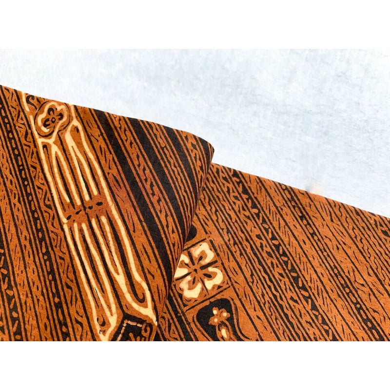 ジャワ更紗 半幅帯 江戸茶色に斜め縞 | 古布と帯 夫々 -sorezore-