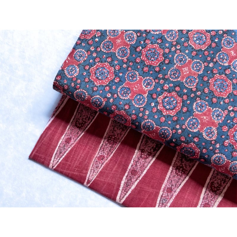 スマトラ島渡り印度更紗 九寸名古屋帯 縹色A （仕立て上り） | 古布と