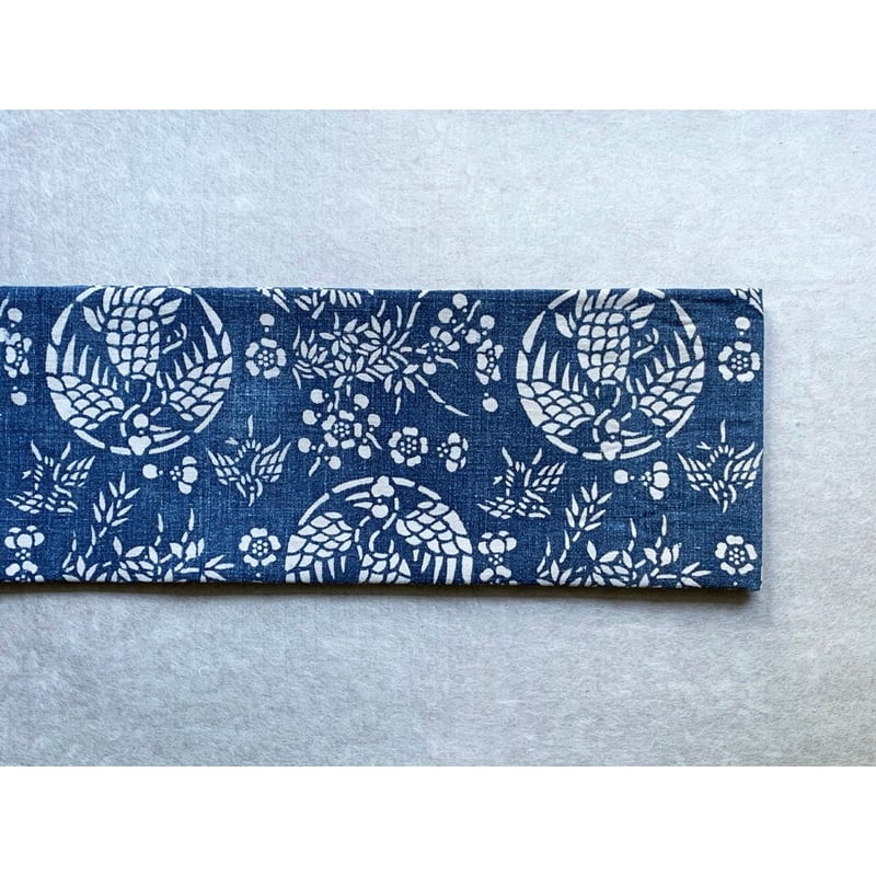 中国 藍印花布 木綿九寸名古屋帯（仕立て上り） | 古布と帯 夫々