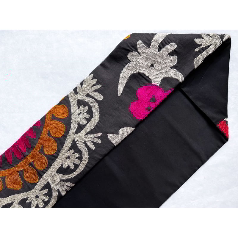 タジキスタン スザニ刺繍 九寸名古屋帯 -関東巻き専用- （仕立て上り