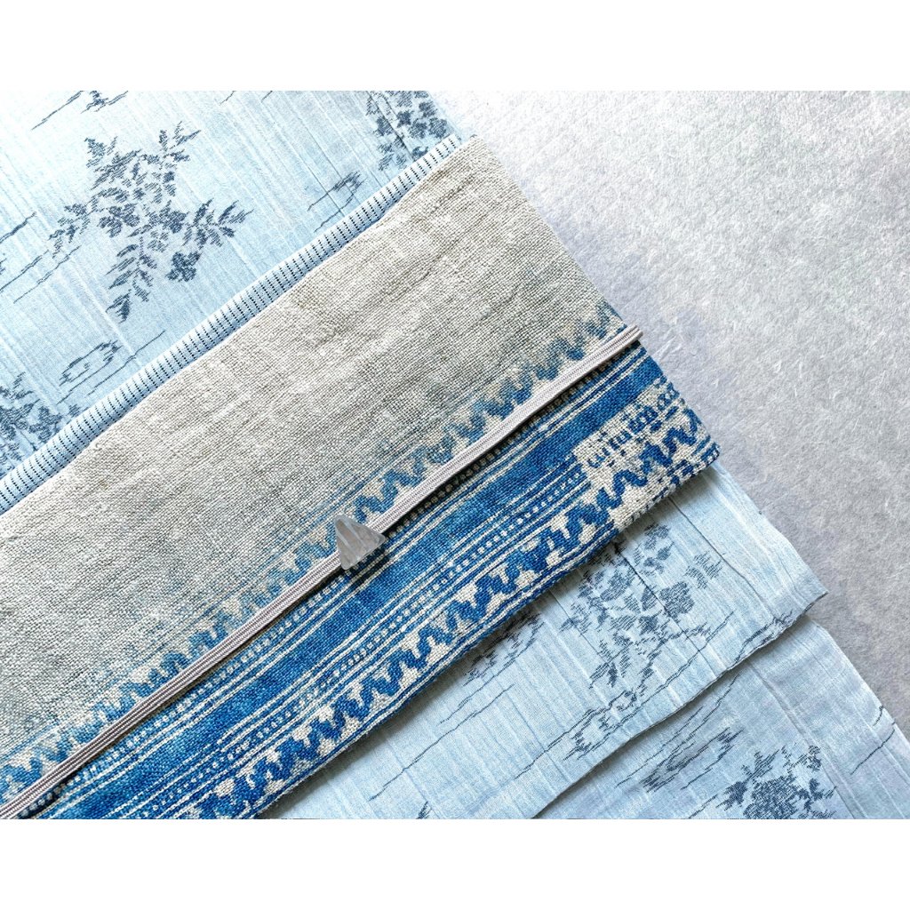 モン族 麻の九寸名古屋帯 藍染 グラデーション （仕立上り） | 古布と  