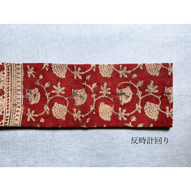 鬼手更紗 草花文 九寸名古屋帯 A（仕立て上り） | 古布と帯 夫々