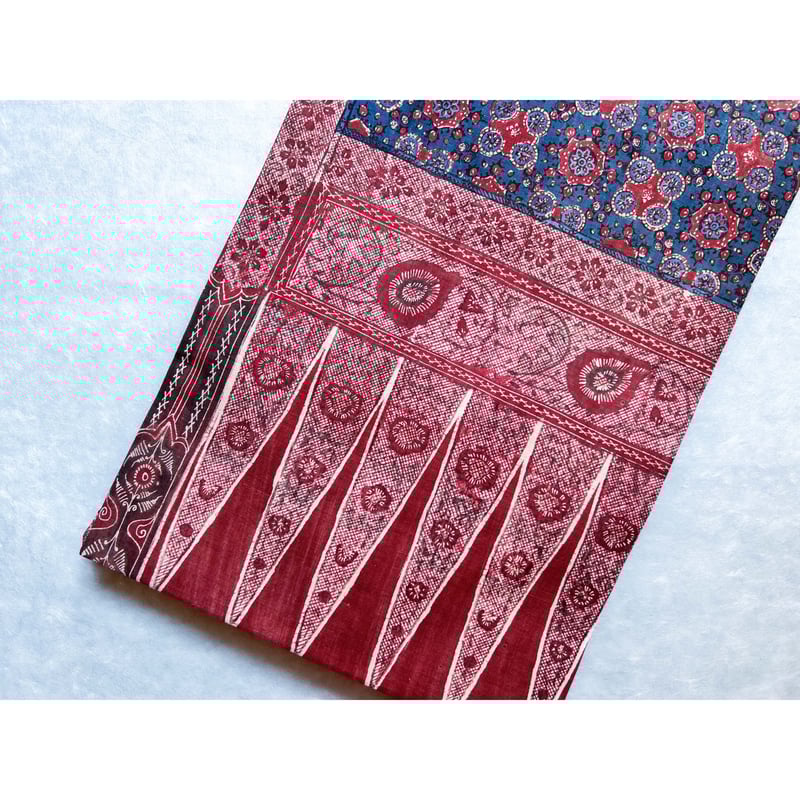 スマトラ島渡り印度更紗 九寸名古屋帯 縹色B （仕立て上り） | 古布と