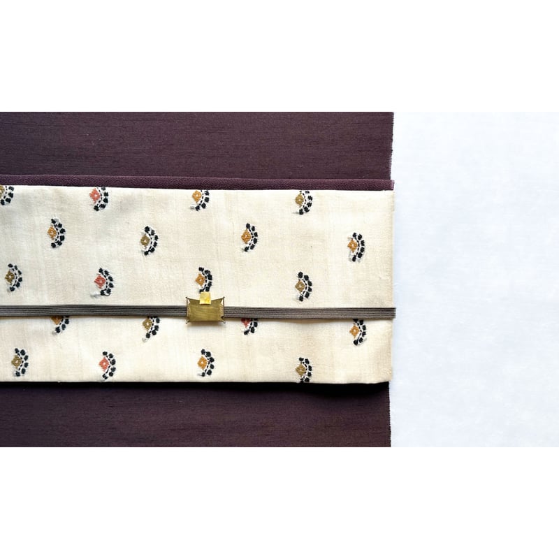 カンタ刺繍シルクサリー 九寸名古屋帯 蔦模様 (仕立て上り） | 古布と