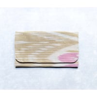 ウズベキスタン絣 木綿九寸名古屋帯 葡萄茶×躑躅色（仕立て上り