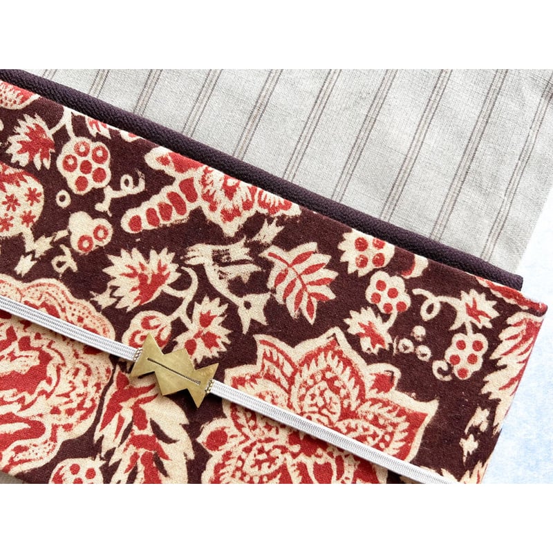 古法インド更紗 九寸名古屋帯 錆色花模様(仕立て上り) | 古布 古法インド更紗 九寸名古屋帯 錆色花模様(仕立て上り) | 古布