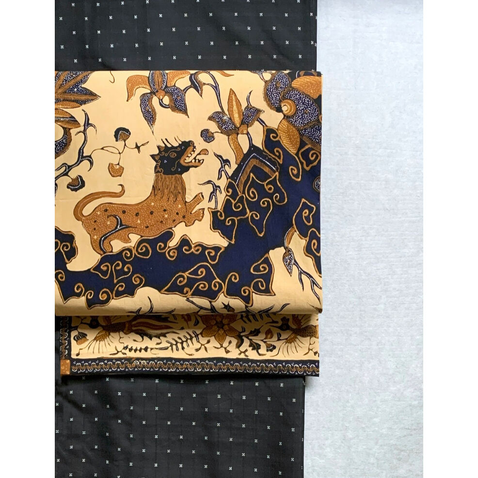 名古屋帯 美しい装い 更紗の縞 九寸 正絹 AO-2568(ジャワ更紗 名古屋帯 美しい装い 更紗の縞 九寸 正絹 AO-2568(ジャワ更紗