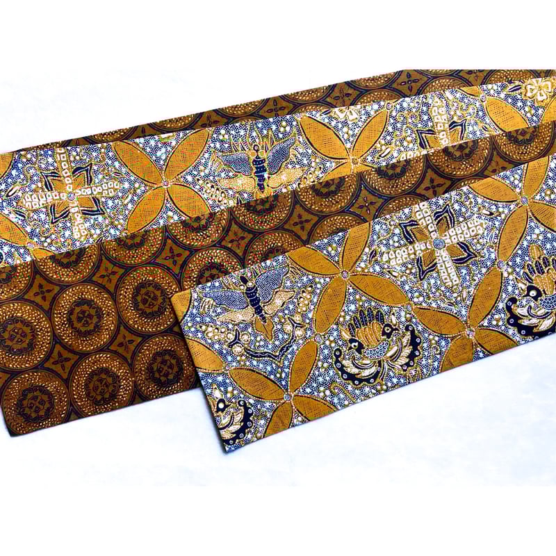 ジャワ更紗 リバーシブル半幅帯 双頭のガルーダ×丸紋 | 古布と帯 夫々