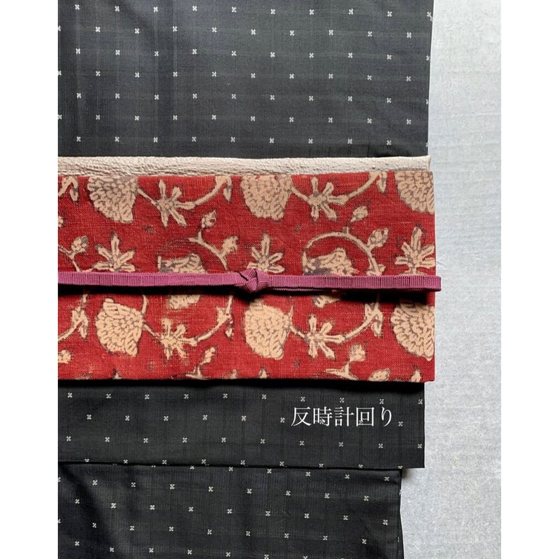 鬼手更紗 草花文 九寸名古屋帯 A（仕立て上り） | 古布と帯 夫々