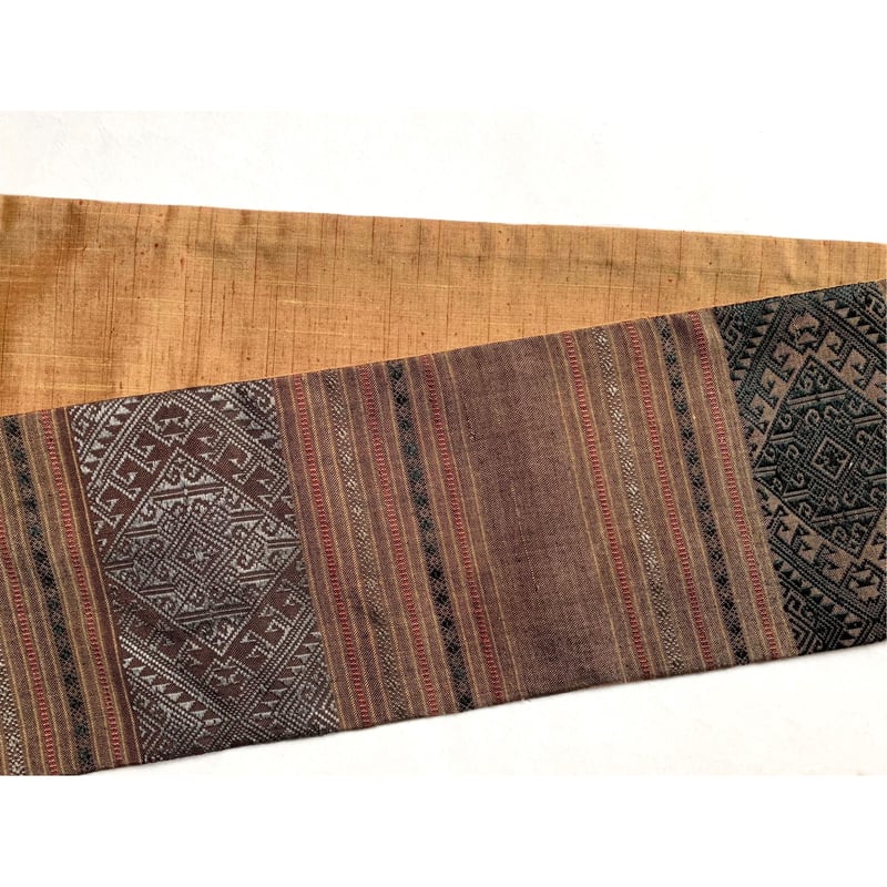 ラオス 浮き織りシルク 半幅帯 駱駝色 | 古布と帯 夫々 -sorezore-