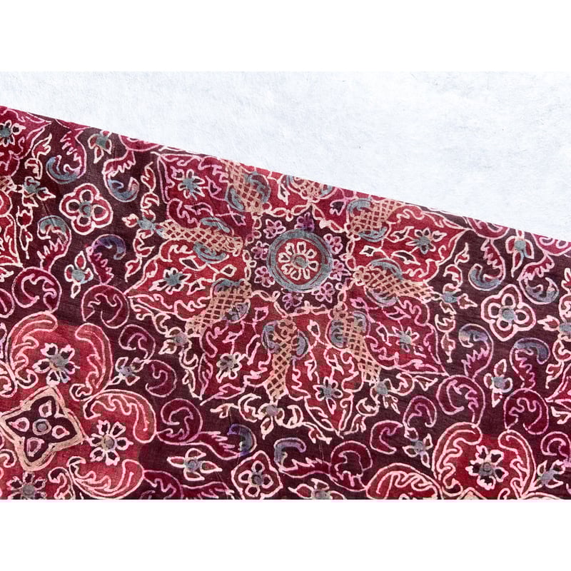 戦前 スマトラ島古布アップリケ使い 額装赤 fit=scale-down,w=1200