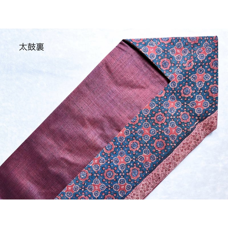 スマトラ島渡り印度更紗 九寸名古屋帯 縹色B （仕立て上り） | 古布と