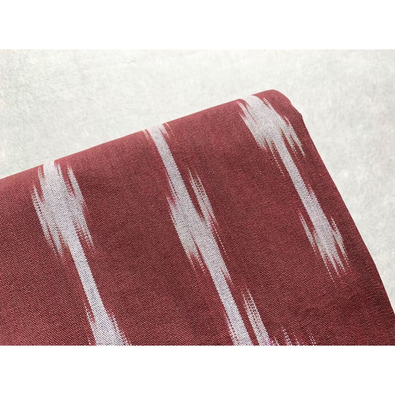 ウズベキスタン絣 木綿九寸名古屋帯 葡萄茶×躑躅色（仕立て上り