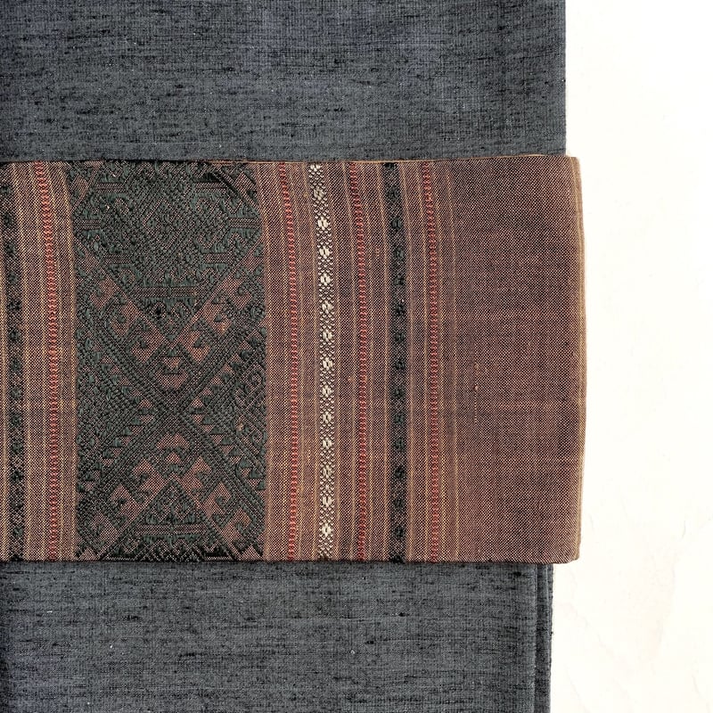 ラオス 浮き織りシルク 半幅帯 駱駝色 | 古布と帯 夫々 -sorezore-