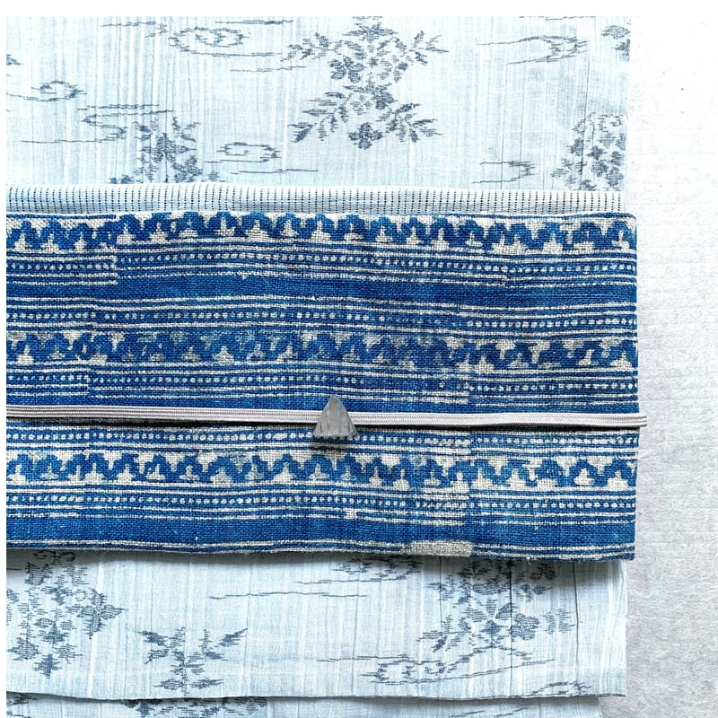 モン族 麻の九寸名古屋帯 藍染 グラデーション （仕立上り） | 古布と