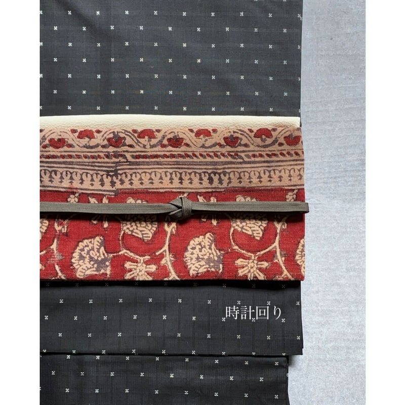 鬼手更紗 草花文 九寸名古屋帯 A（仕立て上り） | 古布と帯 夫々