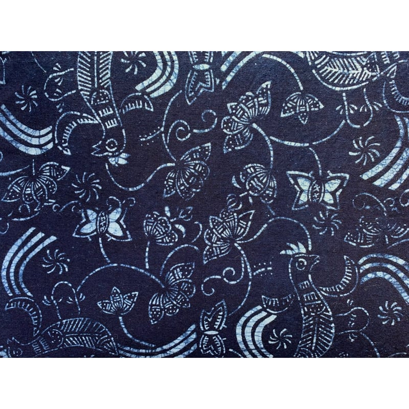 中国美術 呉須 青花 花鳥紋 大盤 φ42cm 明 時代箱(LC112) 中国美術