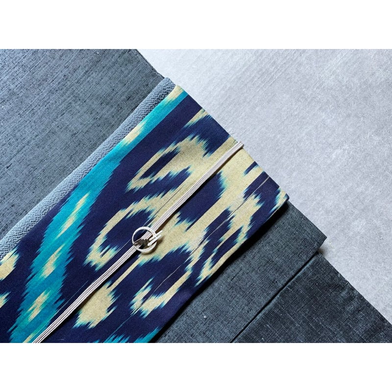 ウズベキスタン絣▪️名古屋帯▪️白茶紫緑▪️夫々月日荘 ウズベキスタン絣▪️名古屋帯▪️白茶紫緑▪️夫々月日荘 - メルカリ