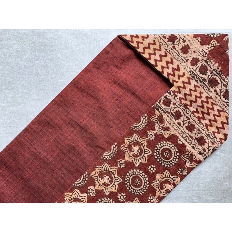 ⑥⑧⑧更紗文様 夏帯 名古屋帯 正絹 名古屋帯＊和更紗（藍地草花文様） | iichi 日々の暮らしを心地よく